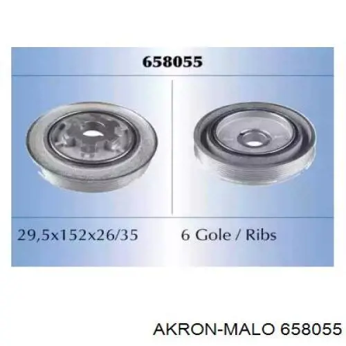 Polea del cigüeñal Akron Malo 658055 precio, desde 77,24 EUR