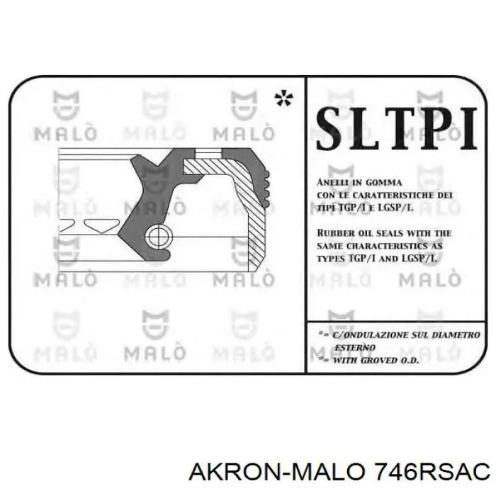 746RSAC Akron Malo anillo retén de semieje, eje delantero, izquierdo