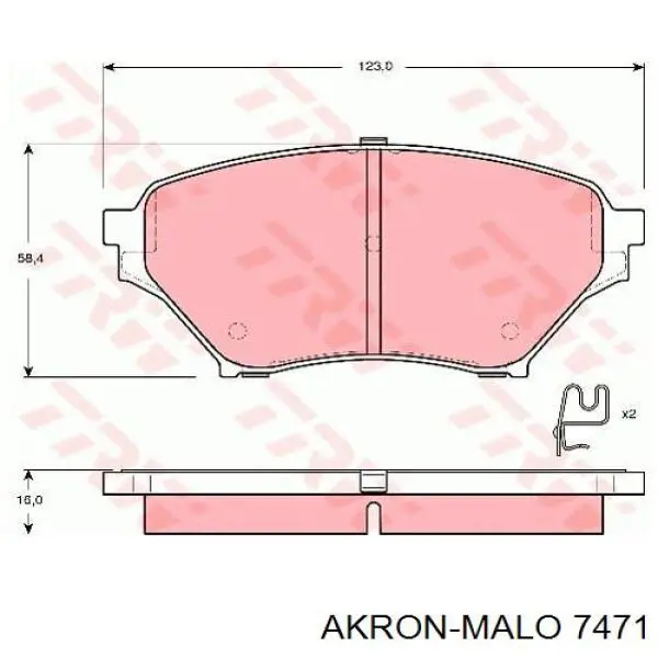 7471 Akron Malo silentblock de suspensión delantero inferior