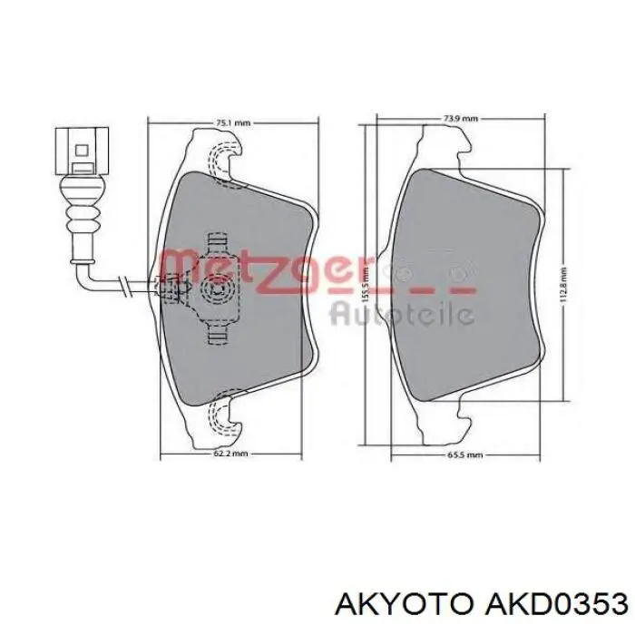 Pastillas de freno delanteras Volkswagen Transporter 7HA, 7HH, 7EA, 7EH