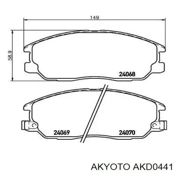 AKD0441 Akyoto pastillas de freno delanteras