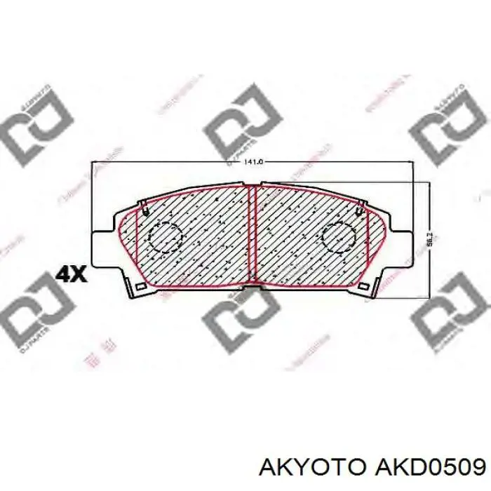 AKD0509 Akyoto pastillas de freno delanteras