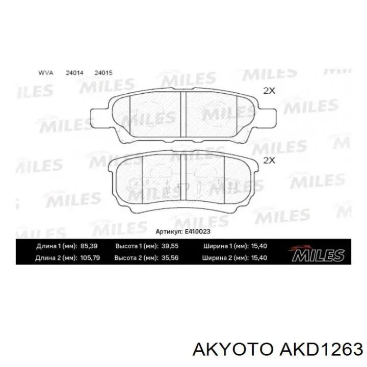 AKD1263 Akyoto pastillas de freno traseras