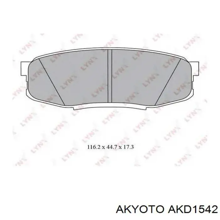 AKD1542 Akyoto pastillas de freno traseras