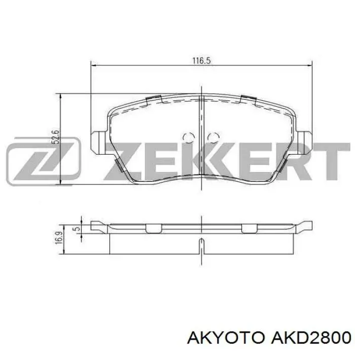 AKD-2800 Akyoto pastillas de freno delanteras