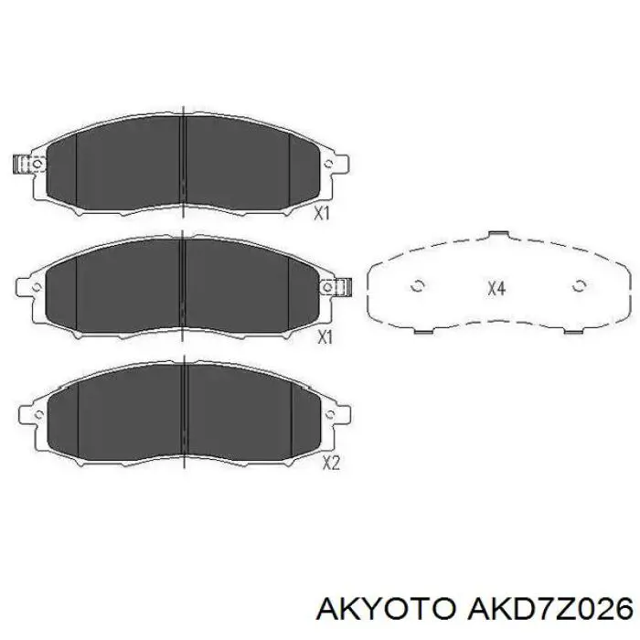 AKD7Z026 Akyoto pastillas de freno delanteras