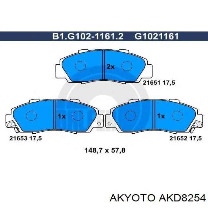 AKD8254 Akyoto pastillas de freno delanteras
