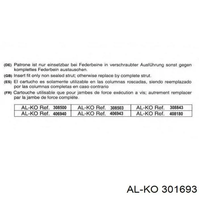 301693 Al-ko Amortiguador frontal