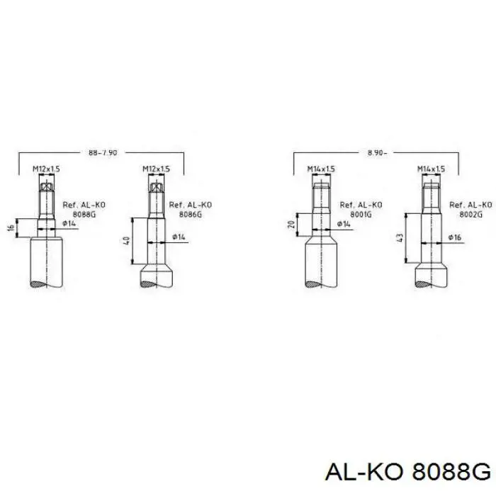 8088g Al-ko amortiguador delantero