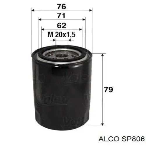 SP806 Alco filtro de aceite