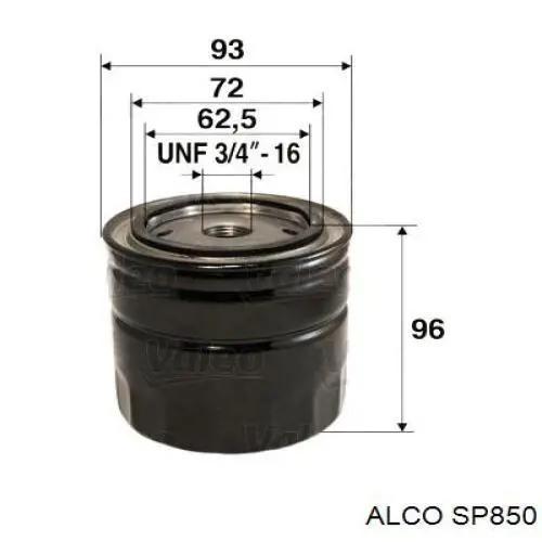SP850 Alco filtro de aceite