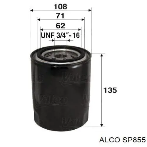 SP-855 Alco filtro de aceite