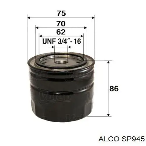 SP945 Alco filtro de aceite