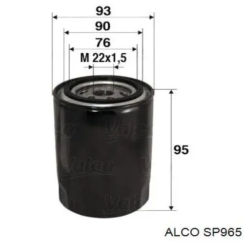 SP-965 Alco filtro de aceite