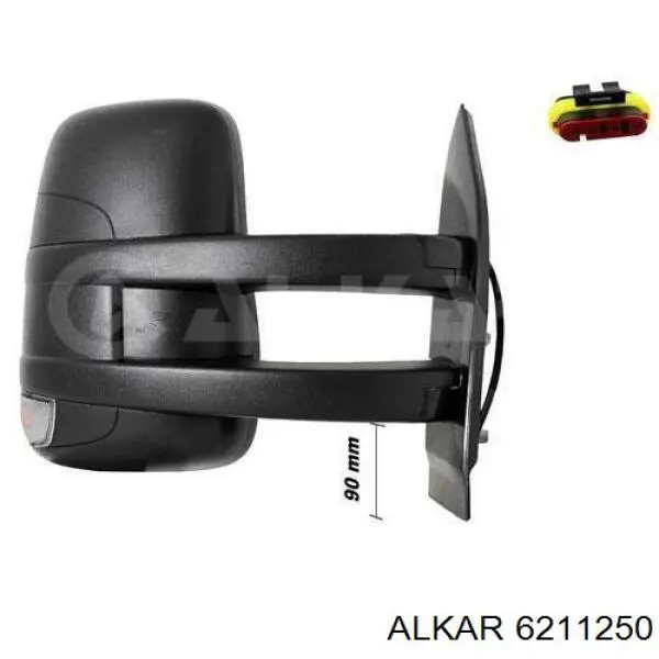 6211250 Alkar Luz intermitente de espejo retrovisor izquierdo