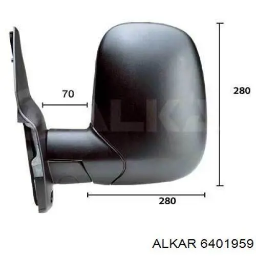 6401959 Alkar cristal de espejo retrovisor exterior izquierdo