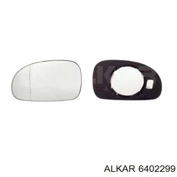 6402299 Alkar cristal de espejo retrovisor exterior derecho