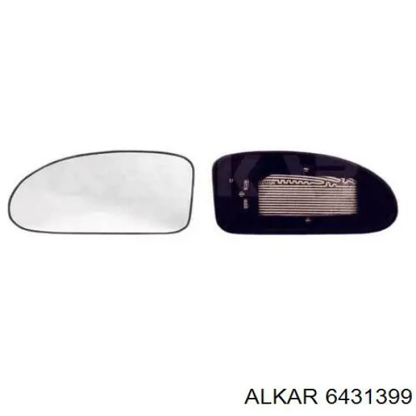 6431399 Alkar cristal de espejo retrovisor exterior izquierdo