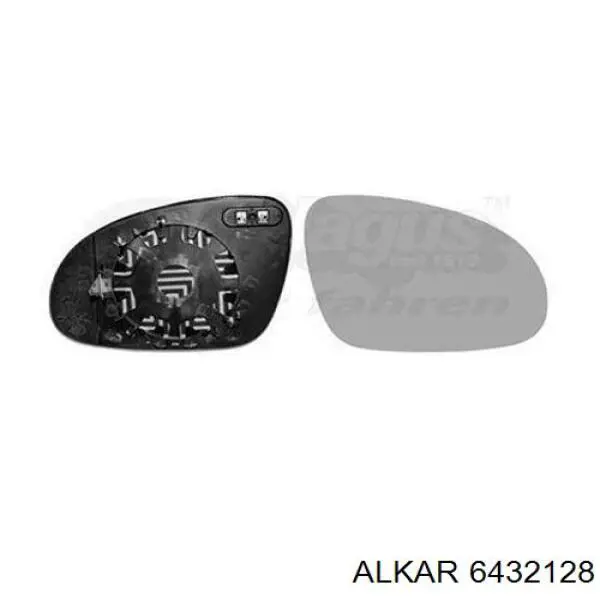 6432128 Alkar cristal de espejo retrovisor exterior derecho