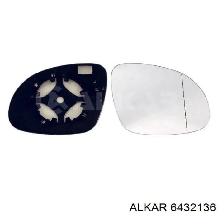 6432136 Alkar cristal de espejo retrovisor exterior derecho