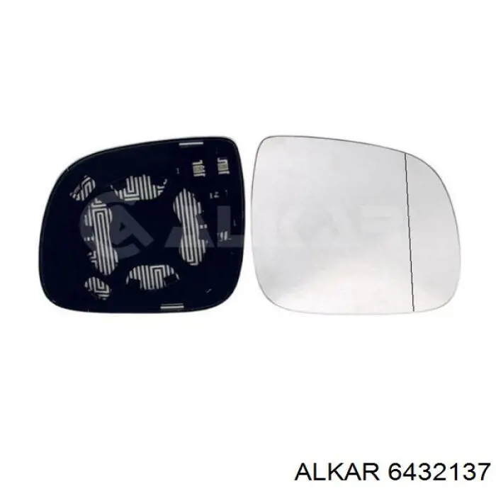 6432137 Alkar cristal de espejo retrovisor exterior derecho