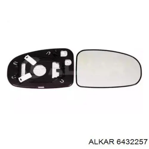 6432257 Alkar cristal de espejo retrovisor exterior derecho