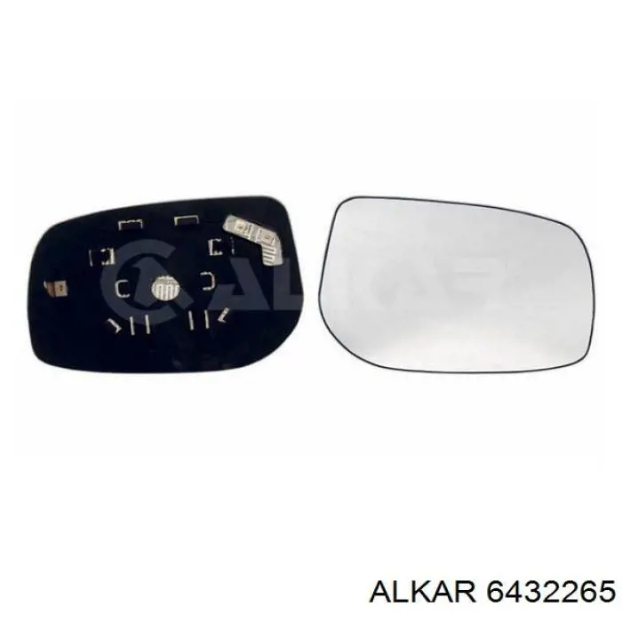 6432265 Alkar cristal de espejo retrovisor exterior derecho