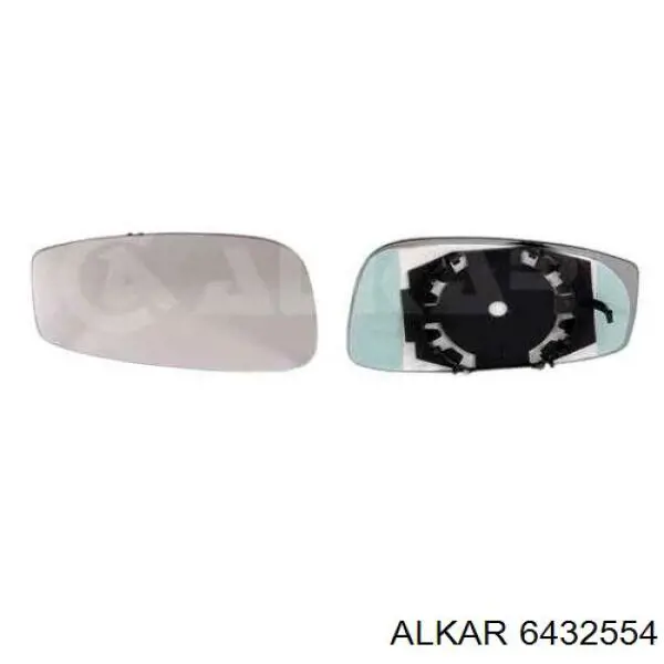 6432554 Alkar cristal de espejo retrovisor exterior derecho