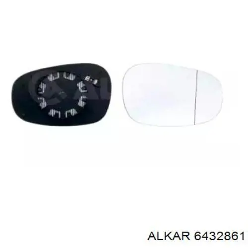 6432861 Alkar cristal de espejo retrovisor exterior derecho