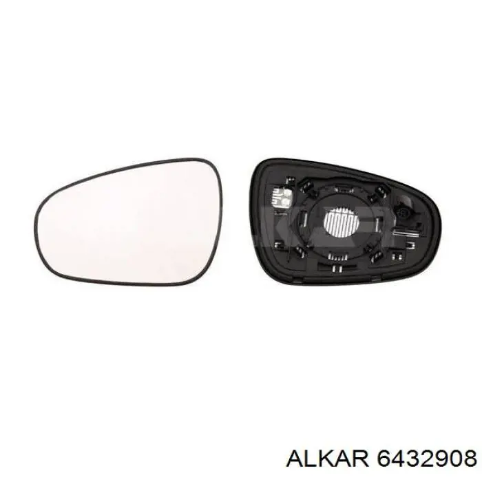 6432908 Alkar cristal de espejo retrovisor exterior derecho
