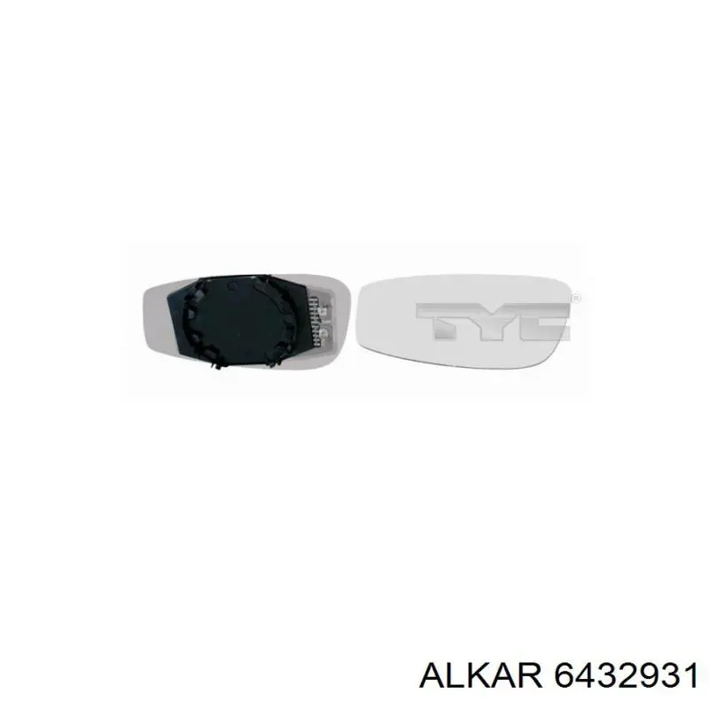 6432931 Alkar Cristal de espejo retrovisor derecho