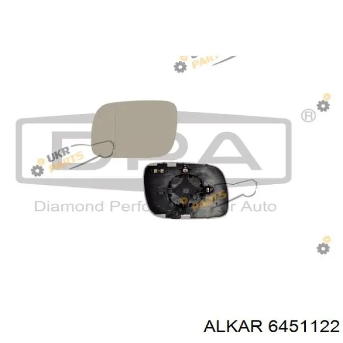 Cristal de espejo retrovisor exterior izquierdo 6451122 Alkar