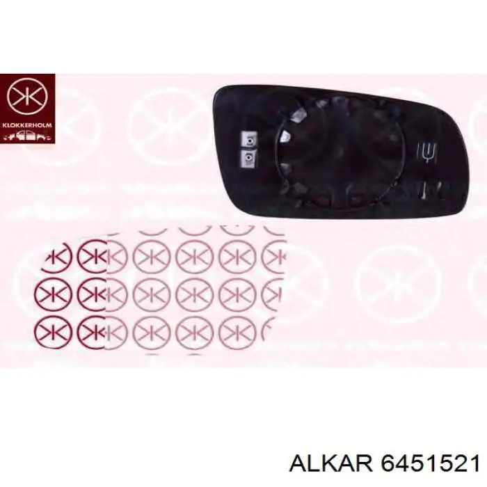 Cristal de espejo retrovisor exterior izquierdo 6451521 Alkar