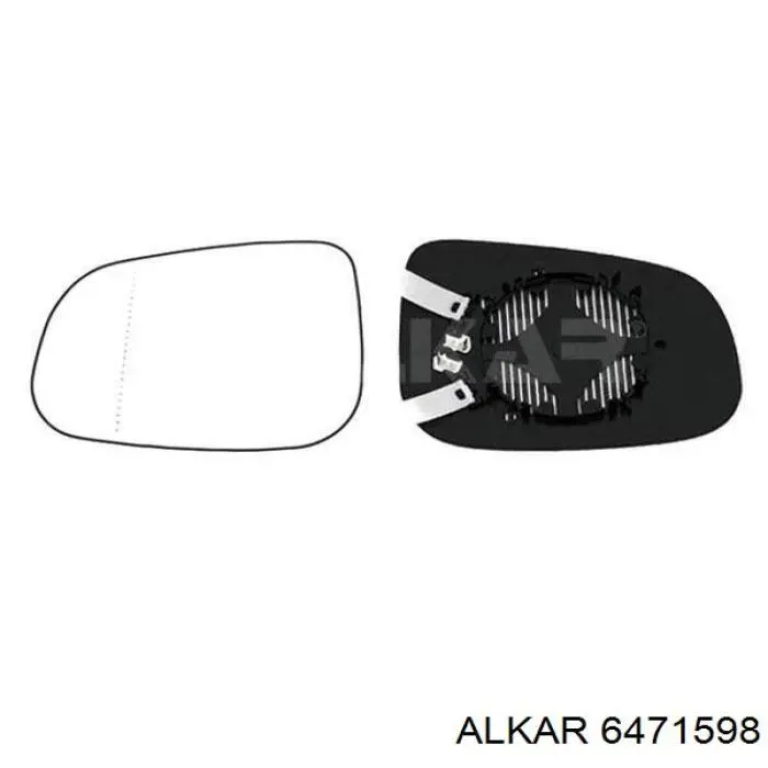 6471598 Alkar cristal de espejo retrovisor exterior izquierdo