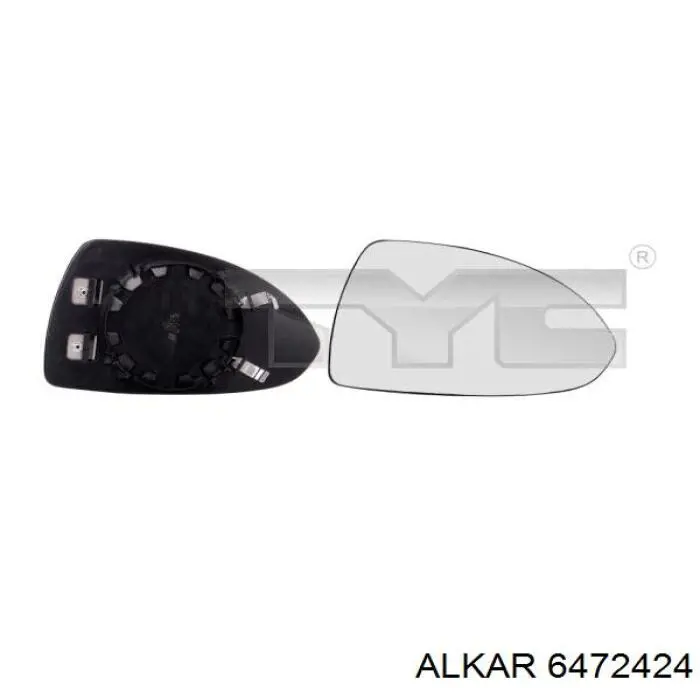 6472424 Alkar cristal de espejo retrovisor exterior derecho