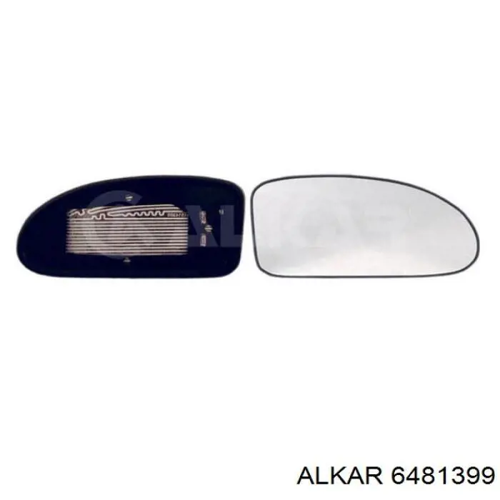 6481399 Alkar cristal de espejo retrovisor exterior derecho