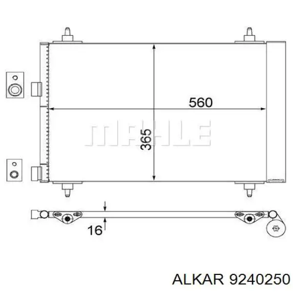 9240250 Alkar espejo retrovisor derecho