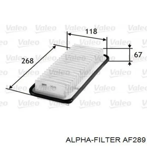 af289 Alpha-filter filtro de aceite