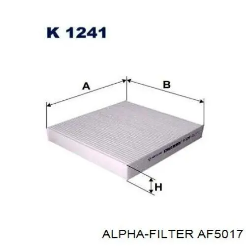 AF5017 Alpha-filter filtro de habitáculo