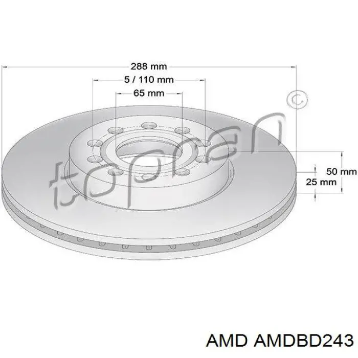 Freno de disco delantero Volkswagen Caddy 2 9K9