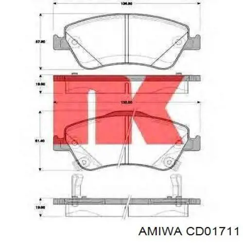 Pastillas de freno delanteras Toyota Corolla E12