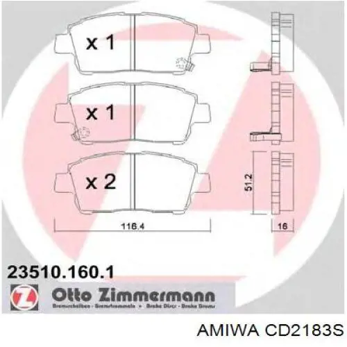 Pastillas de freno delanteras Toyota Prius NHW20