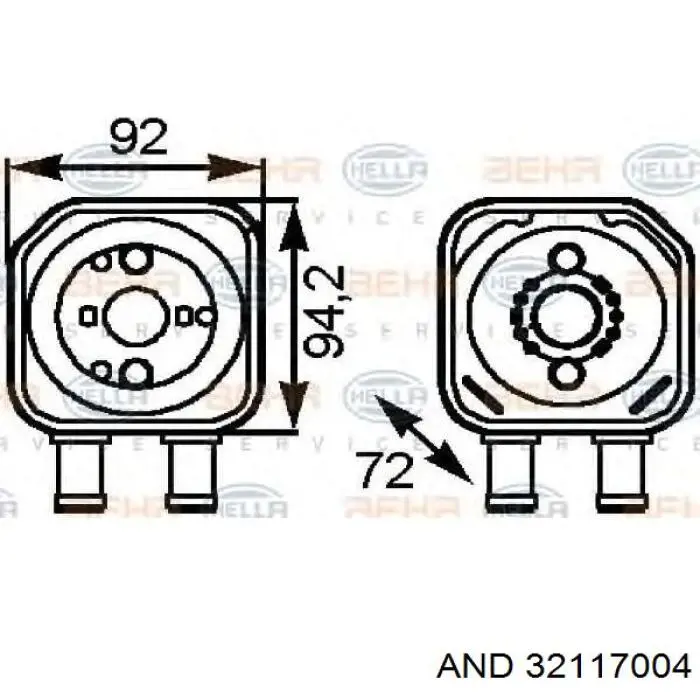 32117004 AND radiador de aceite, bajo de filtro