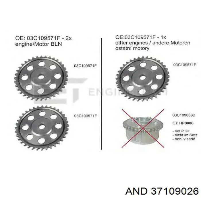 37109026 AND tensor de cadena de bomba de aceite