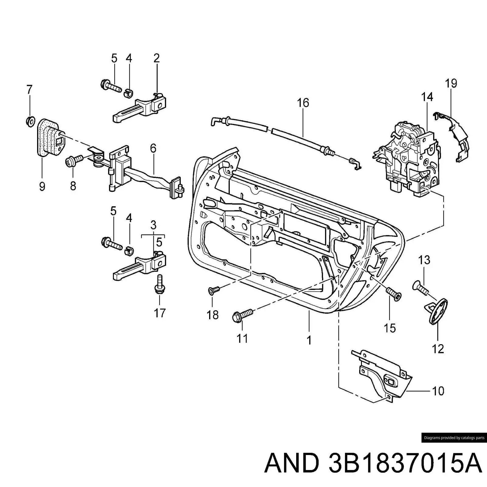 3B1837015A AND cerradura de puerta delantera izquierda