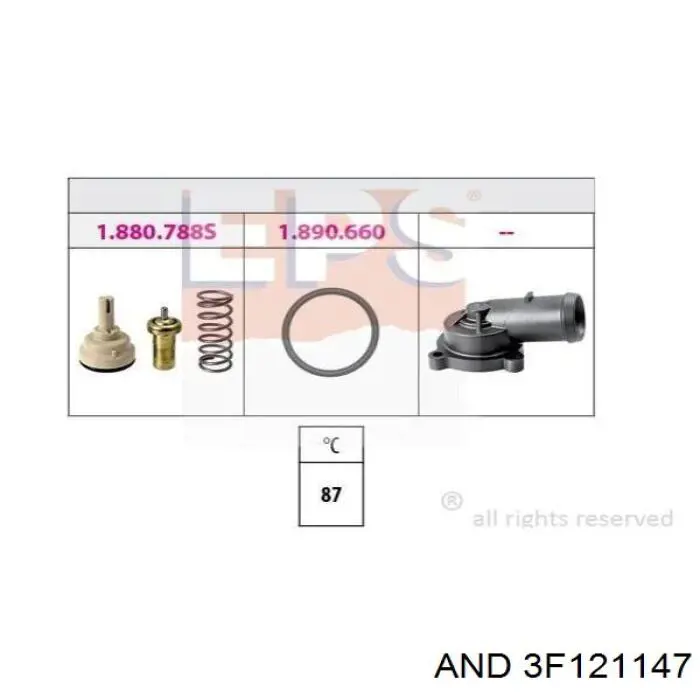 3F121147 AND caja del termostato