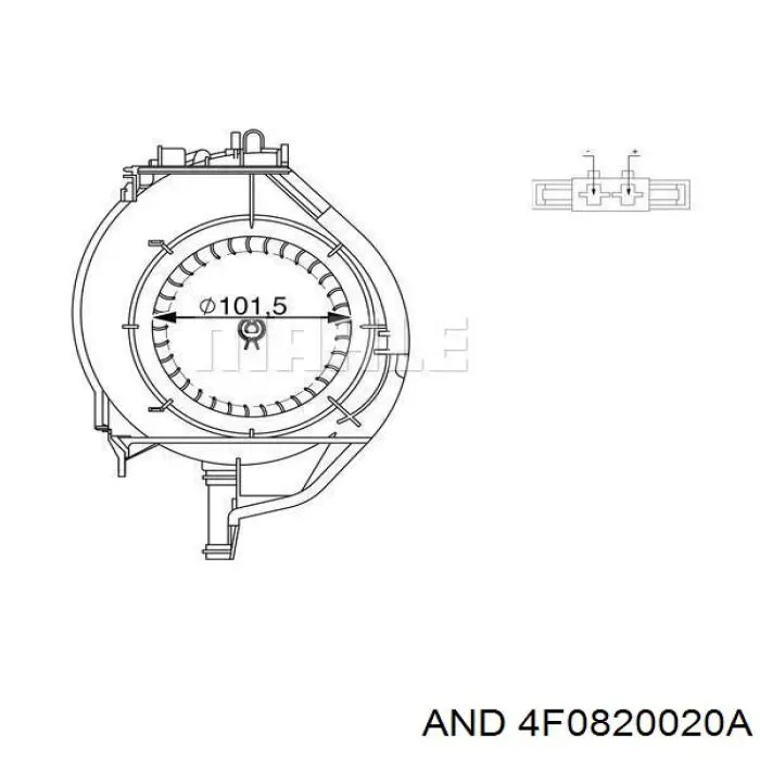 4F0820020A AND motor eléctrico, ventilador habitáculo