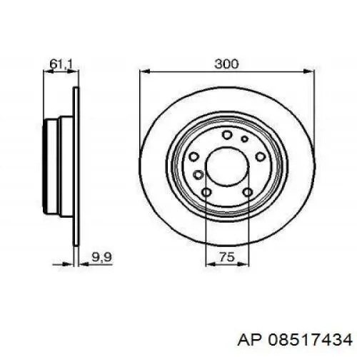 Disco de freno trasero BMW 5 E34