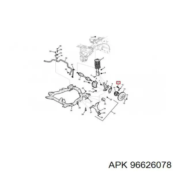 96626078 APK sensor abs delantero