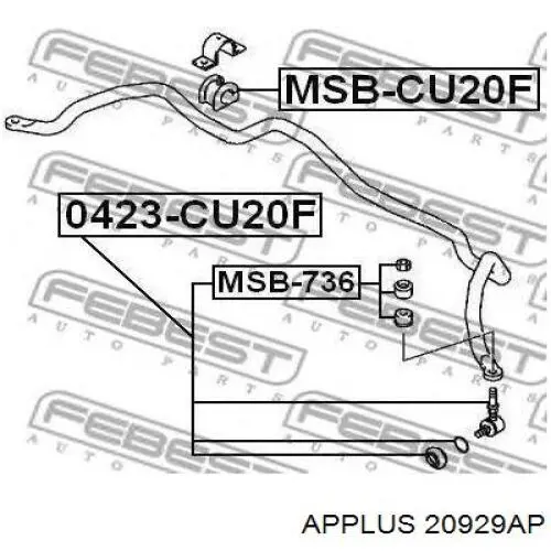 20929AP Aplus soporte de barra estabilizadora trasera
